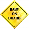 Magnes Odblaskowy Baby on board Żółty