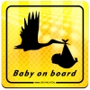 Magnes Odblaskowy Baby on board Żółty Magnes Odblaskowy Baby on board Żółty