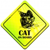 Magnes Odblaskowy Cat on board Neon Magnes Odblaskowy Cat on board Neon