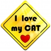 Magnes Odblaskowy I Love my Cat Żółty