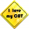 Magnes Odblaskowy I Love my Cat Żółty