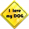 Magnes Odblaskowy I Love my Dog Żółty