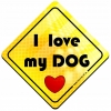 Magnes Odblaskowy I Love my Dogs Żółty