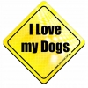 Magnes Odblaskowy I Love my Dogs Żółty