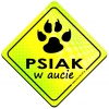 Magnes Odblaskowy Psiak w aucie Neon