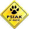 Magnes Odblaskowy Psiak w aucie Żółty