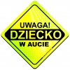 Magnes Odblaskowy Uwaga Dziecko w aucie Neon