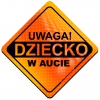 Magnes Odblaskowy Uwaga Dziecko w aucie Orange