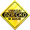 Magnes Odblaskowy Uwaga Dziecko w aucie Żółty