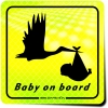 Naklejka Odblaskowa / Sticker Baby on board Neon