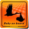 Naklejka Odblaskowa / Sticker Baby on board Orange
