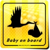 Naklejka Odblaskowa / Sticker Baby on board Żółty