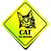 Naklejka Odblaskowa / Sticker Cat on Board Neon