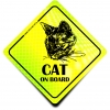 Naklejka Odblaskowa / Sticker Cat on Board Neon