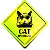 Naklejka Odblaskowa / Sticker Cat on Board Neon