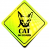 Naklejka Odblaskowa / Sticker Cat on Board Neon