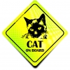 Naklejka Odblaskowa / Sticker Cat on Board Neon
