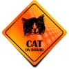 Naklejka Odblaskowa / Sticker Cat on Board Orange