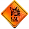 Naklejka Odblaskowa / Sticker Cat on Board Orange