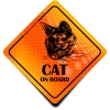Naklejka Odblaskowa / Sticker Cat on Board Orange