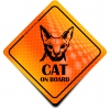 Naklejka Odblaskowa / Sticker Cat on Board Orange