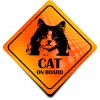 Naklejka Odblaskowa / Sticker Cat on Board Orange
