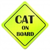 Naklejka Odblaskowa / Sticker Cat on board Neon Naklejka Odblaskowa / Sticker Cat on board Neon