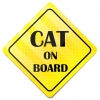 Naklejka Odblaskowa / Sticker Cat on board Żółty Naklejka Odblaskowa / Sticker Cat on board Żółty