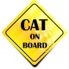 Naklejka Odblaskowa / Sticker Cat on board Żółty