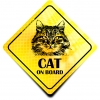 Naklejka Odblaskowa / Sticker Cat on board Żółty Naklejka Odblaskowa / Sticker Cat on board Żółty