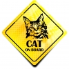 Naklejka Odblaskowa / Sticker Cat on board Żółty