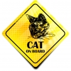 Naklejka Odblaskowa / Sticker Cat on board Żółty Naklejka Odblaskowa / Sticker Cat on board Żółty
