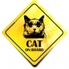 Naklejka Odblaskowa / Sticker Cat on board Żółty Naklejka Odblaskowa / Sticker Cat on board Żółty