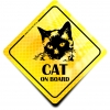 Naklejka Odblaskowa / Sticker Cat on board Żółty Naklejka Odblaskowa / Sticker Cat on board Żółty