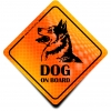 Naklejka Odblaskowa / Sticker Dog on Board Orange