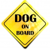 Naklejka Odblaskowa / Sticker Dog on board Żółty