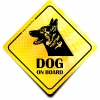 Naklejka Odblaskowa / Sticker Dog on board Żółty