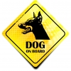 Naklejka Odblaskowa / Sticker Dog on board Żółty