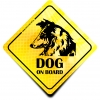 Naklejka Odblaskowa / Sticker Dog on board Żółty