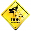 Naklejka Odblaskowa / Sticker Dog on board Żółty