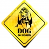 Naklejka Odblaskowa / Sticker Dog on board Żółty