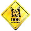 Naklejka Odblaskowa / Sticker Dog on board Żółty