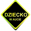 Naklejka Odblaskowa / Sticker Dziecko w Aucie Black Neon