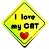 Naklejka Odblaskowa / Sticker I Love My Cat Neon