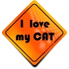 Naklejka Odblaskowa / Sticker I Love My Cat Orange