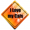 Naklejka Odblaskowa / Sticker I Love My Cats Orange