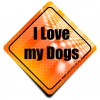 Naklejka Odblaskowa / Sticker I Love My Dogs Orange