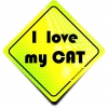 Naklejka Odblaskowa / Sticker I Love my Cat Neon