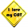 Naklejka Odblaskowa / Sticker I Love my Cat Żółty
