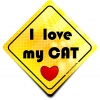 Naklejka Odblaskowa / Sticker I Love my Cat Żółty